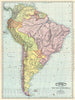 Historic Map : Rand McNally Map of South America, 1892, Vintage Wall Art