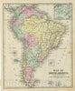 Historic Map : Warren Map of South America, 1879, Vintage Wall Art