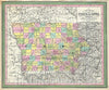 Historic Map : Mitchell Map of Iowa, 1854, Vintage Wall Art