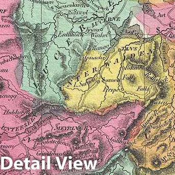 Historic Map : Burr Map of Switzerland, 1834, Vintage Wall Art