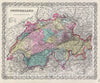 Historic Map : Colton Map of Switzerland, 1856, Vintage Wall Art