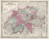 Historic Map : Johnson Map of Switzerland, Version 3, 1864, Vintage Wall Art