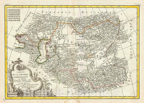 Historic Map : Bonne Map of Central Asia, Version 2, 1778, Vintage Wall Art