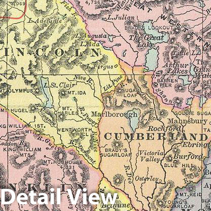 Historic Map : Dodd, Mead and Co. Map of Tasmania, Australia, 1903, Vintage Wall Art