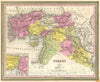 Historic Map : Mitchell Map of Turkey, Syria, Iraq, and The Holy Land, 1854, Vintage Wall Art