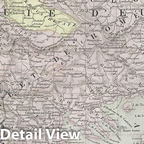 Historic Map : Tardieu Map of Greece and The Balkans, 1874, Vintage Wall Art