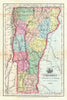 Historic Map : Coolidge Map of Vermont, 1859, Vintage Wall Art
