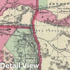 Historic Map : Johnson Map of Washington, Oregon and Idaho, 1866, Vintage Wall Art