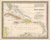 Historic Map : Mitchell Map of The West Indies, 1849, Vintage Wall Art