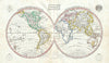 Historic Map : Ewing Antique Map of The World in Hemispheres, 1845, Vintage Wall Art
