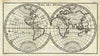 Historic Map : Gabriel Ramirez Antique Map of The World in Hemispheres, 1754, Vintage Wall Art
