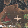 Historic Map : Lucian Boucher Air France Double Hemisphere Celestial (Surrealist), 1947, Vintage Wall Art