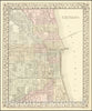 Historic Map : Chicago, 1867, Vintage Wall Art
