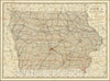 Historic Map : Railway Iowa Prepared and Printed For The Secretary of State By Order of the Twenty-Fourth General Assembly.1892, 1892, Vintage Wall Art