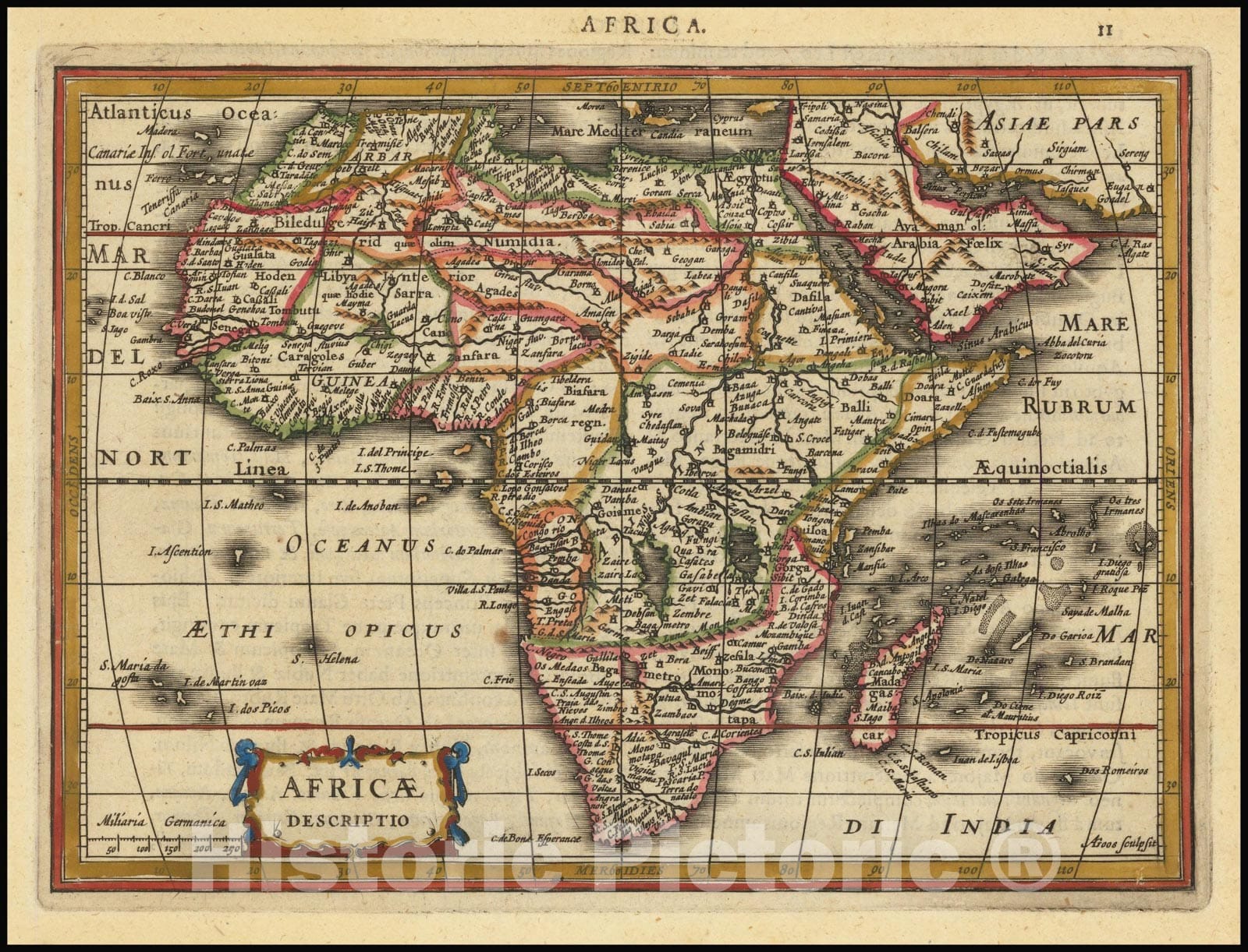 Historic Map : Africa Descriptio, 1630, Vintage Wall Art