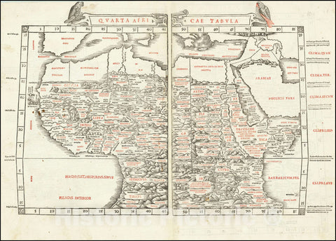 Historic Map : Quarta Africae Tabula - Africa, 1511, Vintage Wall Art
