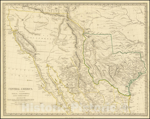 Historic Map : Central America II. Including Texas, California and the Northern States of Mexico, 1842 v2, Vintage Wall Art