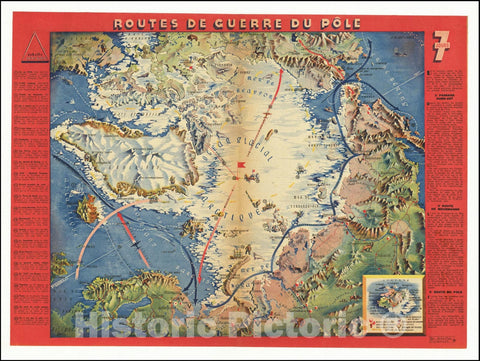 Historic Map : Second World War - North Pole, 1941, Vintage Wall Art