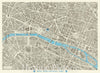 Historic Map : Paris a Vol D'Oiseau - Centre, 1959, Vintage Wall Art