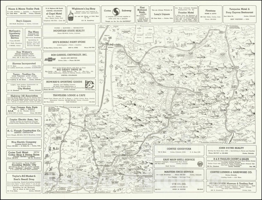 Map Southwest Colorado Historic Map : Southwest Colorado,Tourist