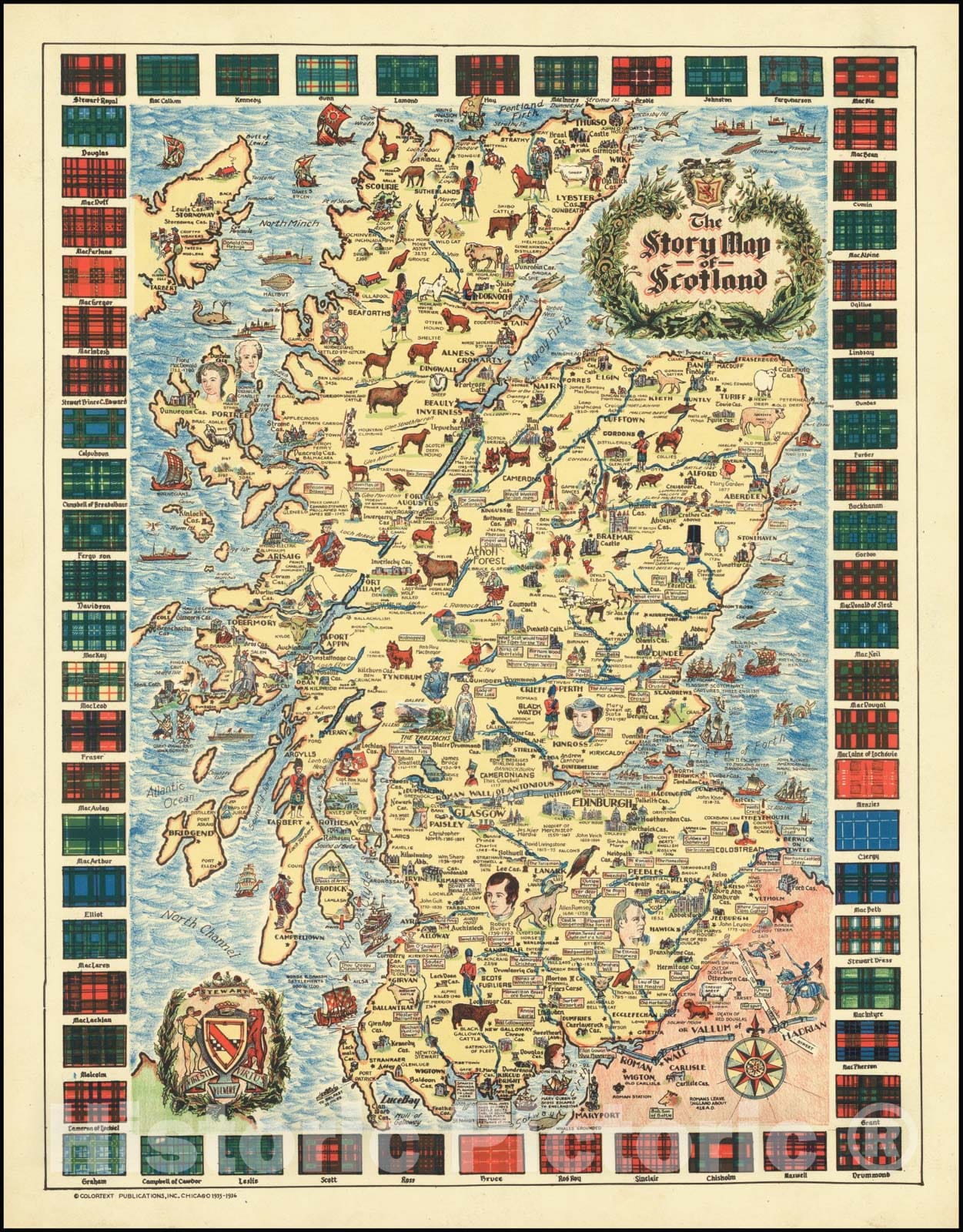 Historic Map : The Story Scotland,1935 - 1936 v1, Vintage Wall Art
