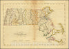 Historic Map : The State of Massachusetts, 1814, Vintage Wall Art