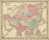 Historic Map : Johnson's Asia, 1862, Vintage Wall Art