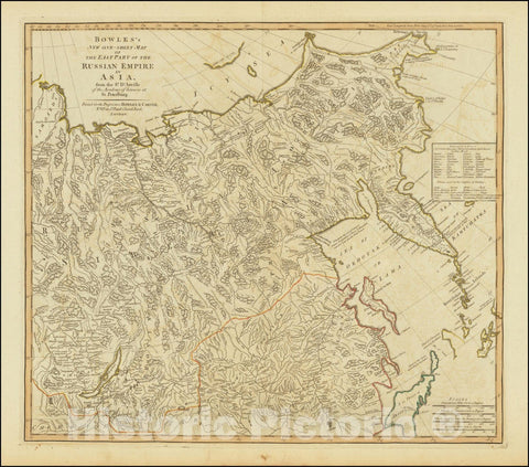 Historic Map : Bowles's New One-Sheet East Part of the Russian Empire In Asia,  1795, Vintage Wall Art