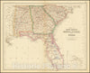 Historic Map : States of South Carolina, Georgia, Alabama And Florida, 1857, Vintage Wall Art