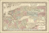 Historic Map : New York and Brooklyn, 1878, Vintage Wall Art