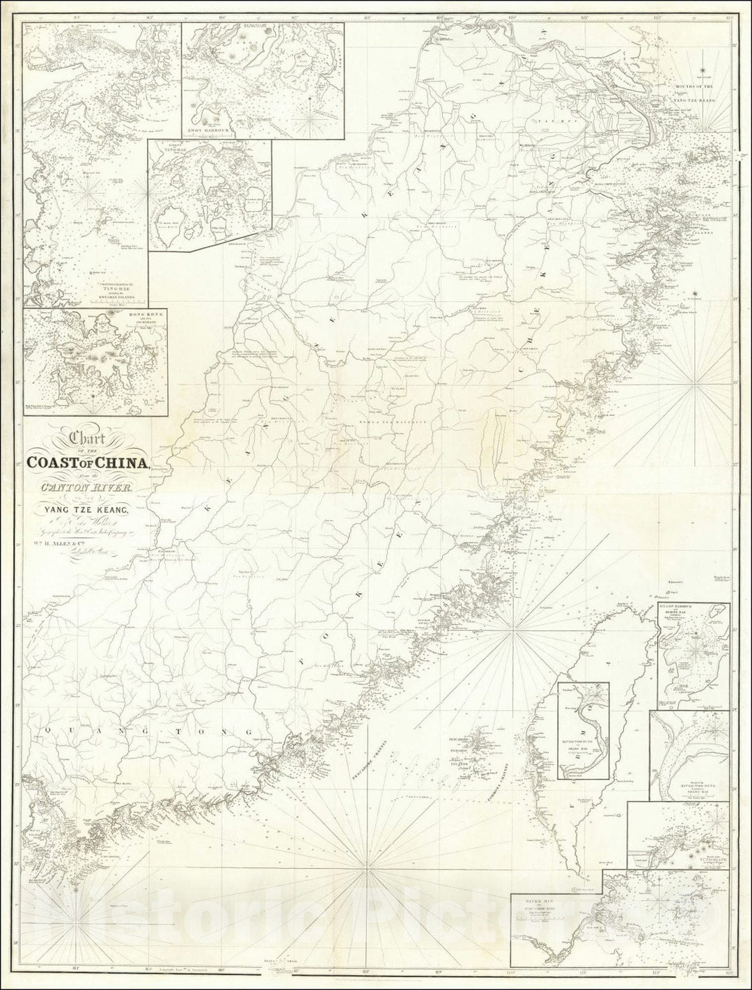 Historic Map : Chart of the Coast of China from the Canton River to the Yang Tze Keang,1847 (1850), Vintage Wall Art