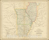 Historic Map : States of Illinois, Missouri and Arkansas, 1857, Vintage Wall Art