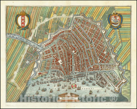 Historic Map : Amsterdam, 1636, Vintage Wall Art