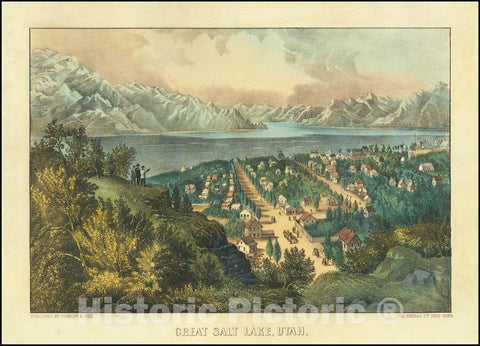 Historic Map : Great Salt Lake, Utah, 1870, Vintage Wall Art
