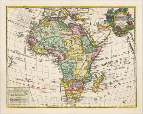 Historic Map : Africa Concinnata Secundum Observationes,  1772, Vintage Wall Art