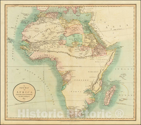 Historic Map : A New Africa, From the Latest Authorities, 1805, 1805, Vintage Wall Art