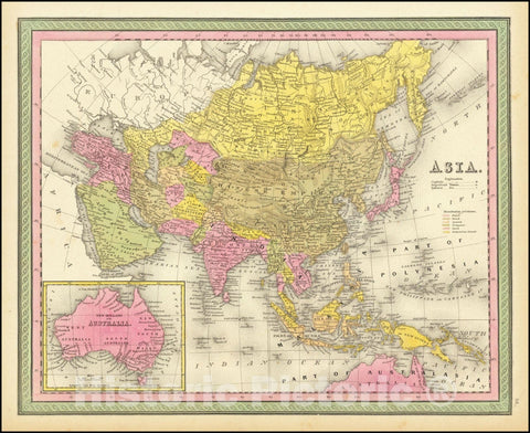 Historic Map : Asia , 1846, Vintage Wall Art