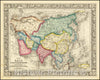 Historic Map : Asia Showing its Gt. Political Divisions and...Routes of Trade between London & India, China, Japan &c., 1862, Vintage Wall Art