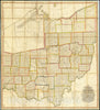 Historic Map : A State of Ohio from Actual Survey By A. Hough & C. Bourne, 1815, Vintage Wall Art