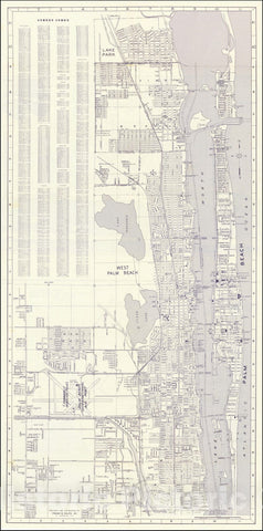 Historic Map : Dolph's Maps of the Palm Beaches, Riviera Beach, Lake Park Palm Beach Shores, Lake Worth - Road Map - Of Palm Beach County Florida, 1949, Vintage Wall Art