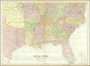 Historic Map : United States, Southern Section, 1865, Vintage Wall Art