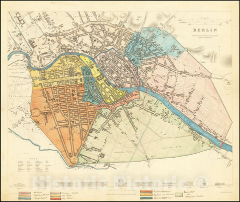 Historic Map : Berlin, 1833, Vintage Wall Art