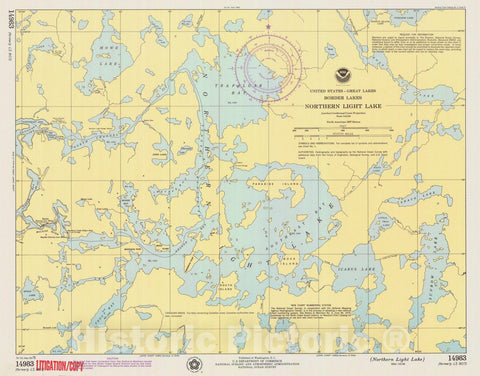 Historic Nautical Map - Northern Light Lake, MN, 1976 NOAA Chart - Vintage Wall Art