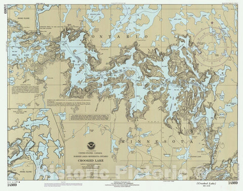 Historic Nautical Map - Crooked Lake, MN, 1991 NOAA Chart - Vintage Wall Art
