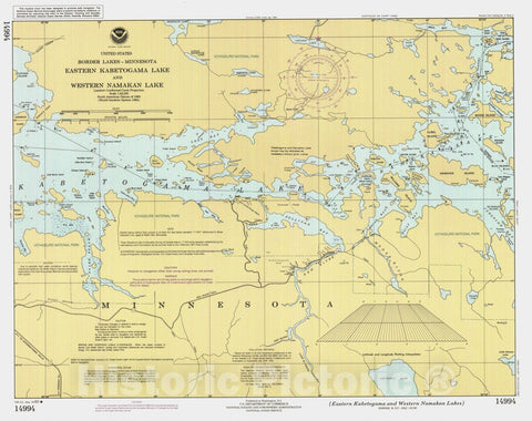 Historic Nautical Map - Eastern Kabetogama And Western Namakan Lakes, MN, 1990 NOAA Chart - Vintage Wall Art