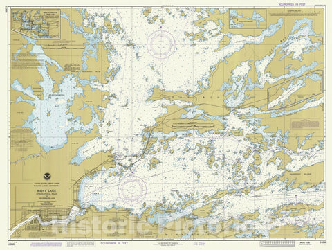 Historic Nautical Map - Rainy Lake, MN, 1984 NOAA Chart - Vintage Wall Art