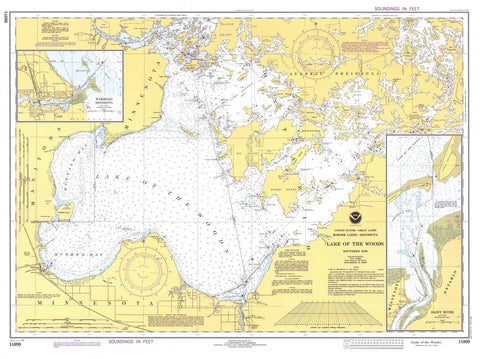 Historic Nautical Map - Lake Of The Woods, MN, 1979 NOAA Chart - Vintage Wall Art