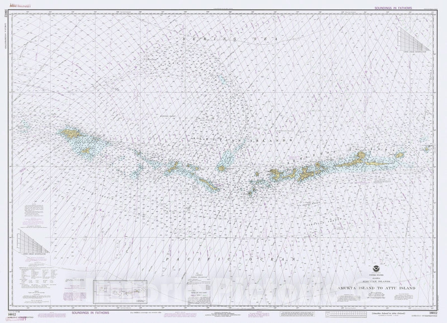 Historic Nautical Map - Amukta Island To Attu Island, AK, 1991 NOAA Ch ...