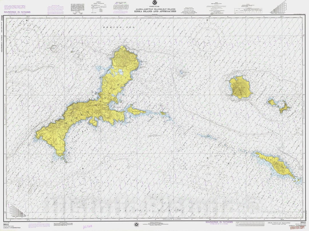 Historic Nautical Map - Kiska Island And Approaches, AK, 1976 NOAA Chart - Vintage Wall Art