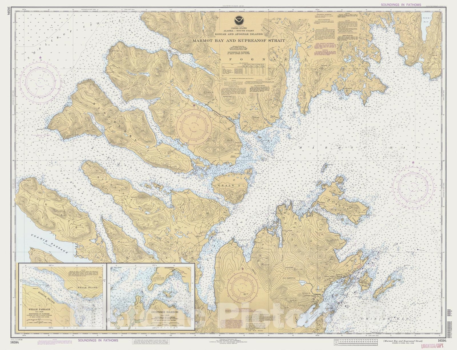 Historic Nautical Map - Marmot Bay And Kupreanof Strait, AK, 1992 NOAA Chart - Vintage Wall Art